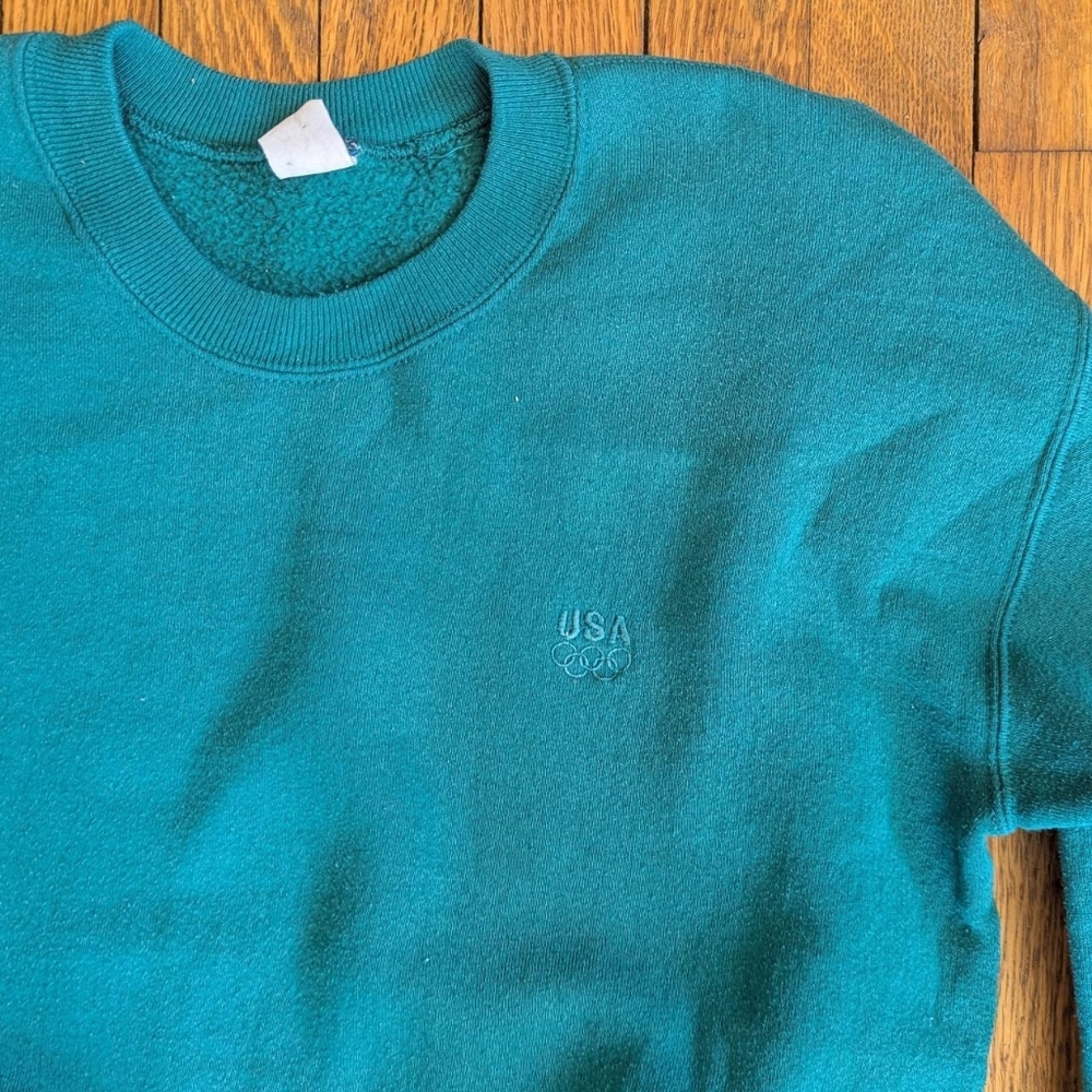 Vintage 90's Olympics Team USA Teal Crewneck Sweatshirt